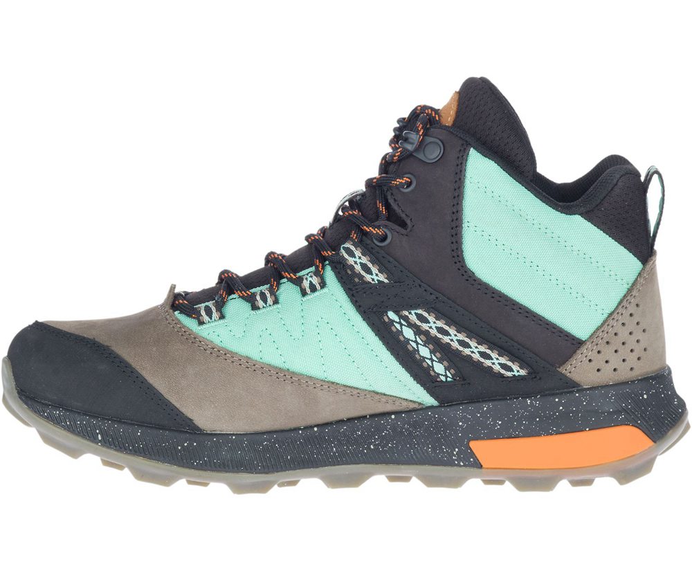 Kozaki Merrell Damskie Kolorowe - Zion Mid Waterproof X Unlikely Hikers - 847051-BRN